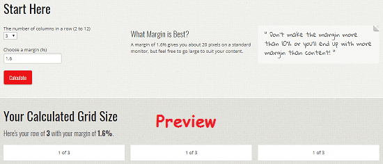 Grid calculator free CSS layout generator