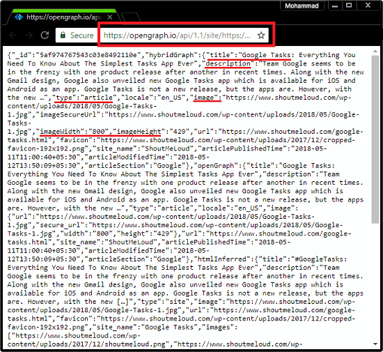 OpemGraph.io scrapping open graph data