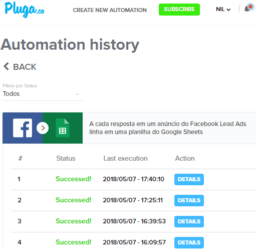 Pluga Dashboard