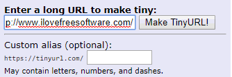 TinyURL website