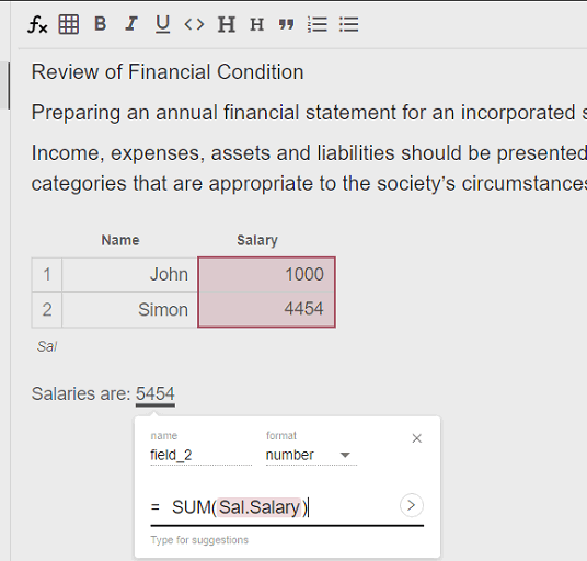 reactivepad dealing with tabular data