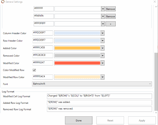 set options