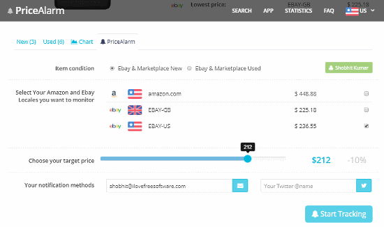 eBay price tracker