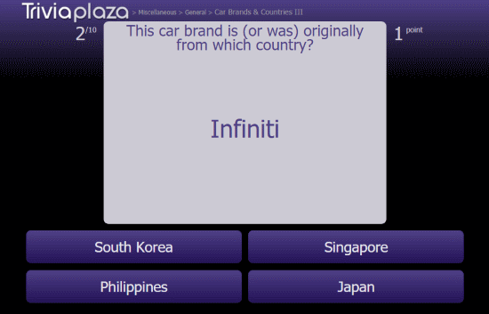 online free cars trivia