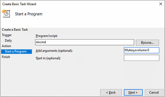 schedule system volume