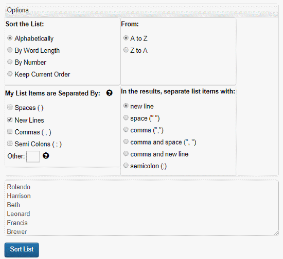 free alphabet order sorter