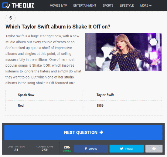 pop music quizzes