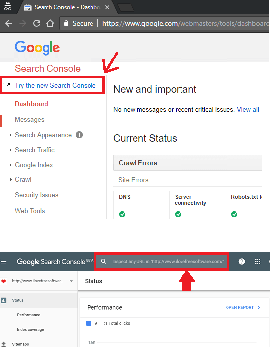 Beta search console