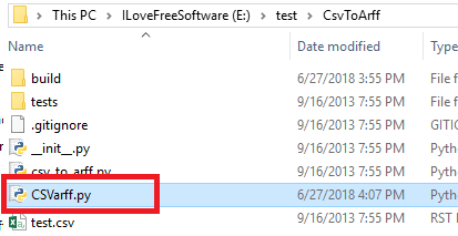 CSV-to-ARFF script file with csv