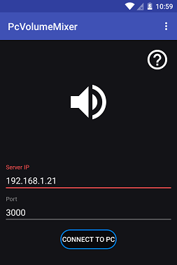 PcVolumeControl android app specify IP address