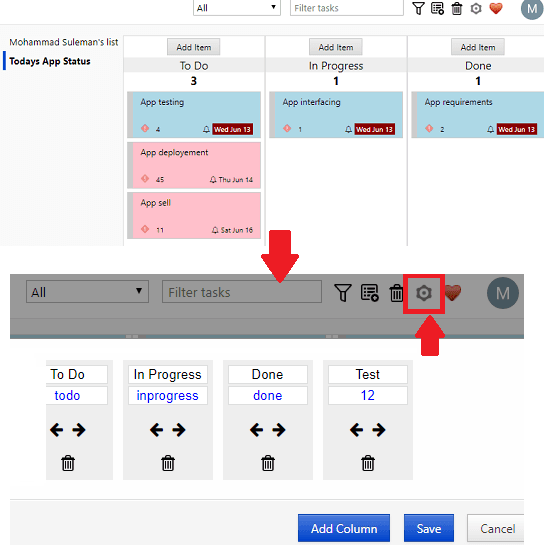 new kanban board with custom columns