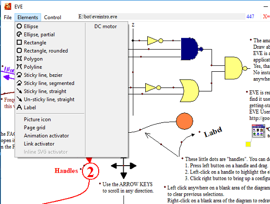 EVE Elements to be used in embedded vector graphics design