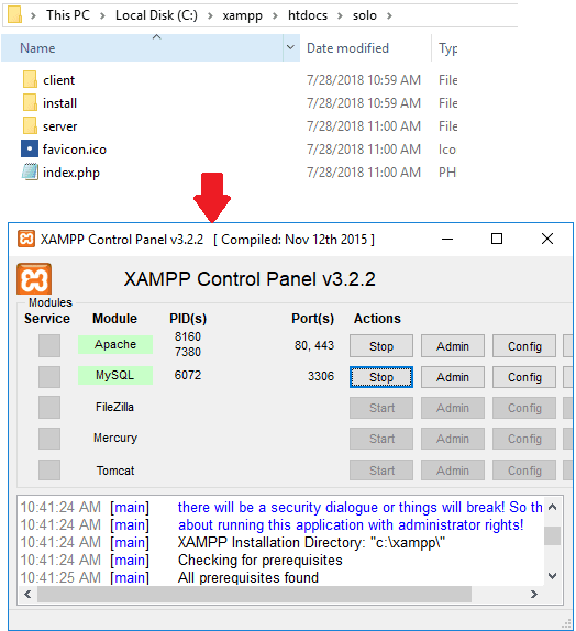 Solo in XAMPP