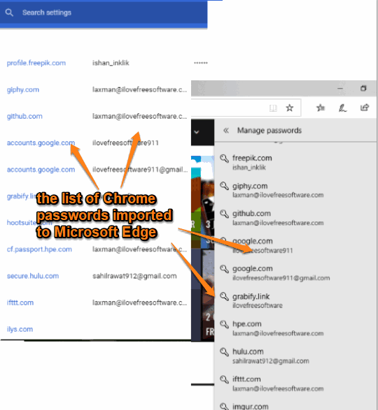 chrome passwords imported to microsoft edge