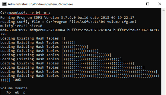 mksdfs mount virtual drive command