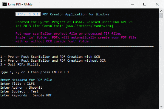 open source command line PDF Creator