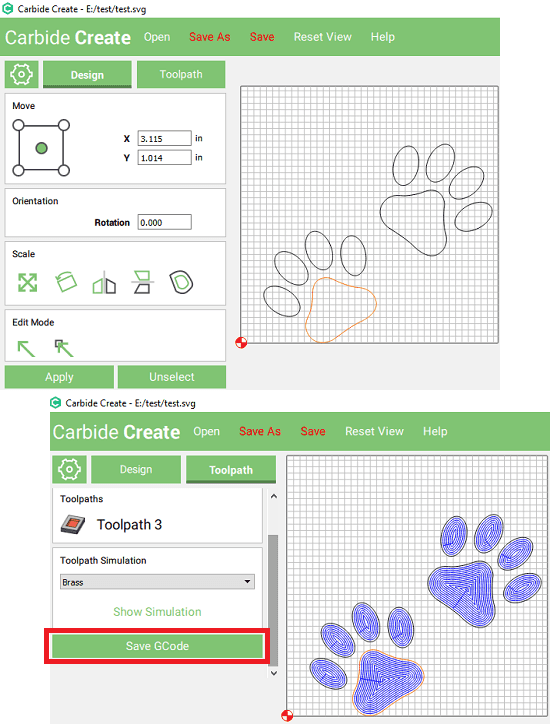 Carbide Create converts svg to gcode