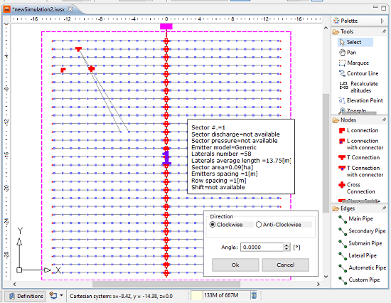 Irripro WorkSpace to design the irrigation system