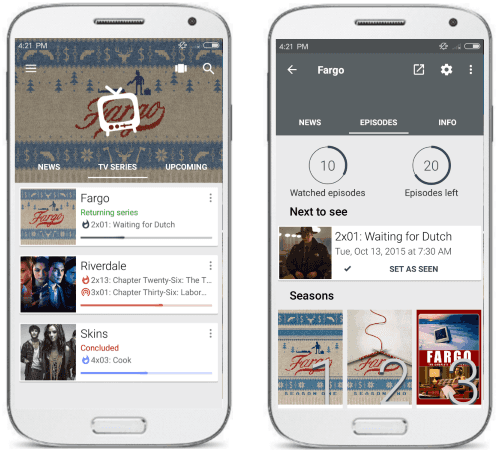 Tv Series free app to track tv shows