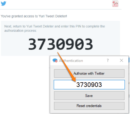 authorize twitter account with this software