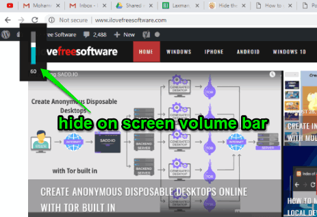 hide on screen volume bar