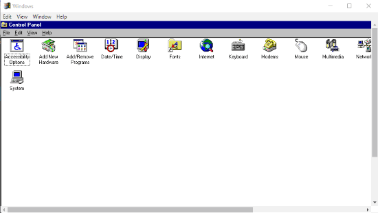 windows 95 control panel