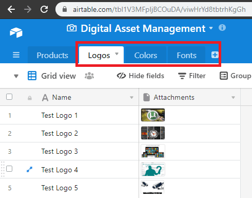 Airtable free asset manager