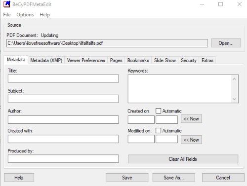 BeCyPDFMetaEdit- interface