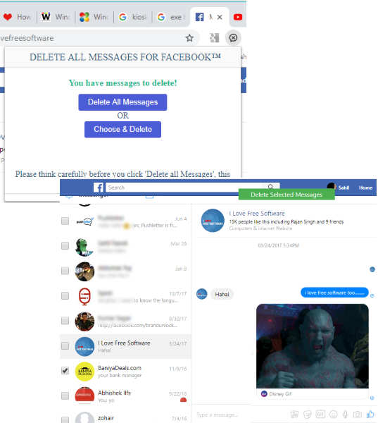 Delete All Messages for Facebook