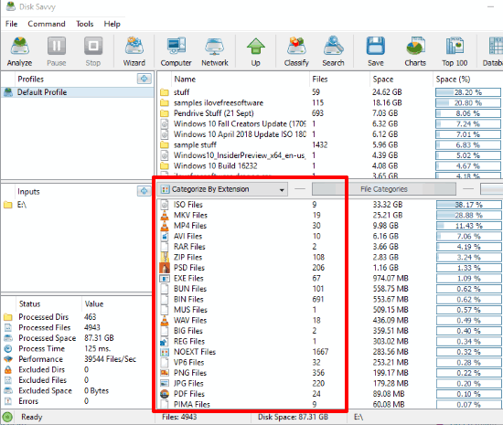 Disk Savvy interface