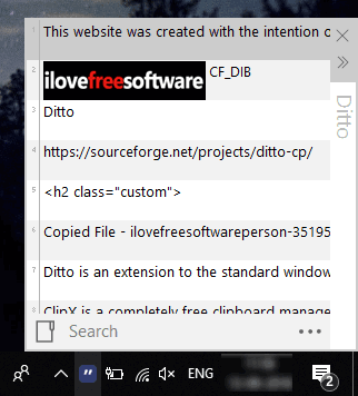 Ditto open source clipboard manager software
