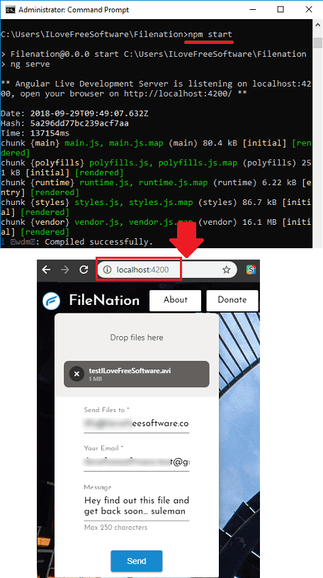 FileNation npm start