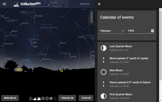 Online Client for Stellarium