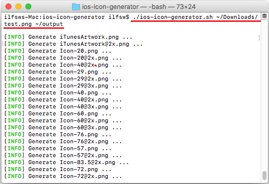 app icon generating script in mac