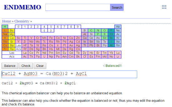 balance chemical reaction online