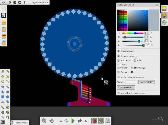 simulate gears with Algodoo