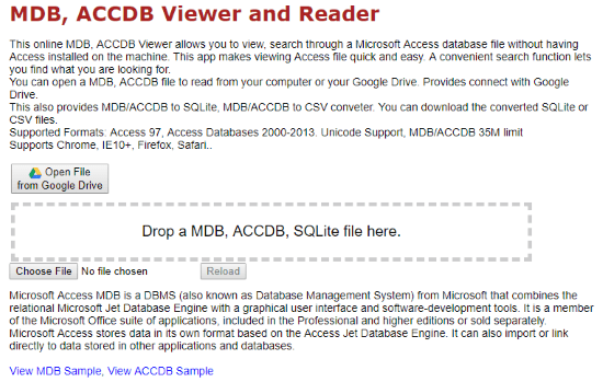 free online mdb file viewer