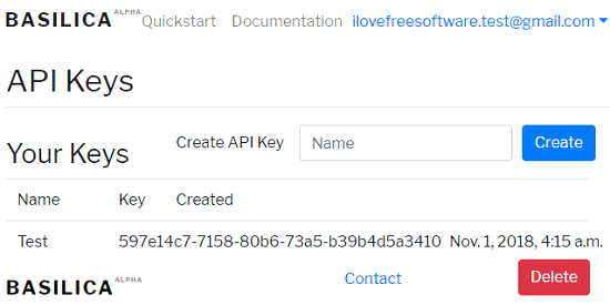 Basilical api key