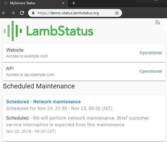 LambStatus in action