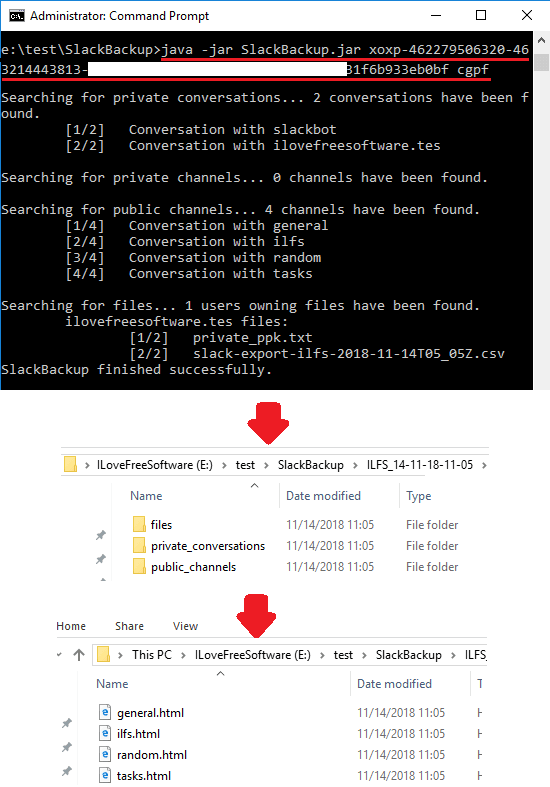 Slack Backup in action