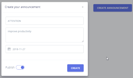 create announcements