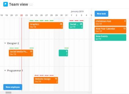 project planner with work schedule