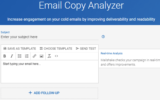 Email Copy Analyzer interface