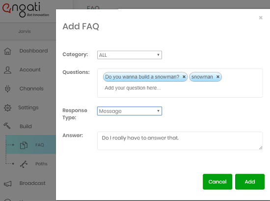 Engati add faqs