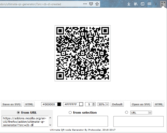 Ultimate QR-Code Generator interface