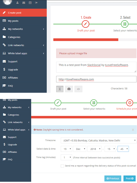 SlackSocial in LinkedIn post scheduler