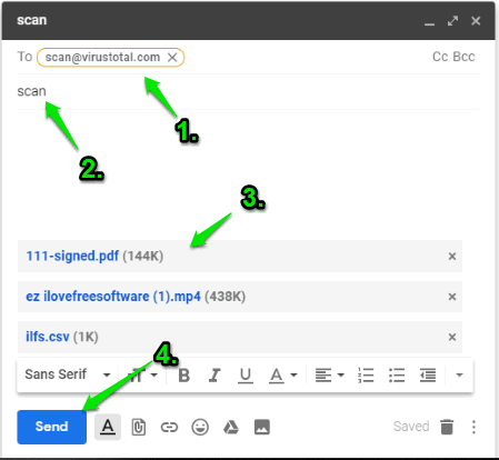 add recipent and enter scan in subject