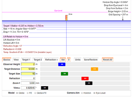 online earth curvature calculator