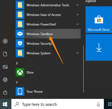 open windows sandbox