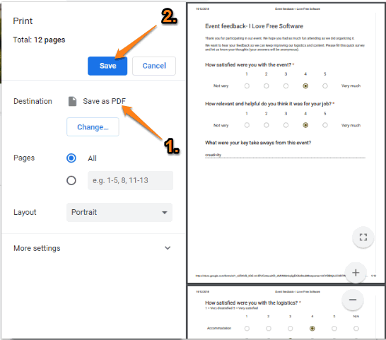 use save as pdf option and get the output pdf